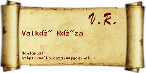 Valkó Róza névjegykártya