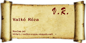 Valkó Róza névjegykártya